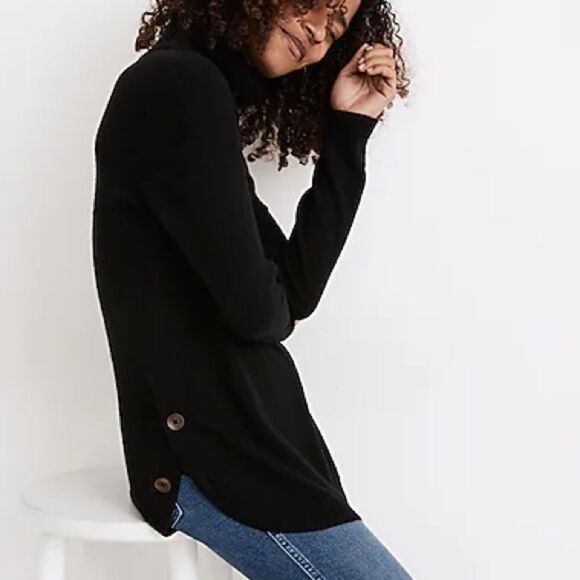 Madewell Crestland Side-Button Turtleneck Tunic Sweater Size Large - Picture 2 of 7